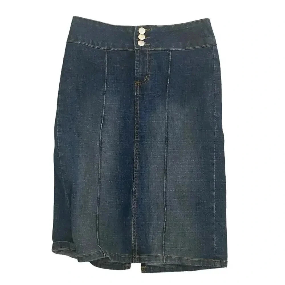 Paris Blues Denim Straight & Pencil Midi Skirt Size 1 - Picture 1 of 7